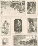 Seven etchings on one plate.