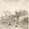 Paysage d'hiver avec maisons.