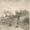 Paysage d'hiver avec maisons.