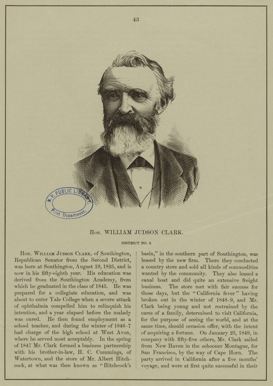 Hon. William Judson Clark. District No. 2 - NYPL Digital Collections