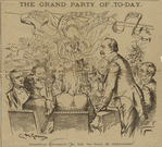 The grand party of to-day. President Cleveland -- "In this we bury al unkindness."