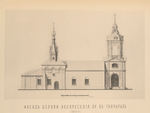 Fasad tserkvi Voskreseniia Khr., v Goncharakh (1834 g.); Fasad tserkvi Nikolaia chu., na Iamakh (1862 g.).