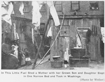 Fuel shed where a mother with two grown children slept