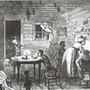 Visit of the Ku-Klux; A drawing by Frank Bellew in Harper's Weekly, 24 February 1872
