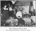 The famous Cherry-Tree; Cora Holmes and Mary A. Doswell, seated.