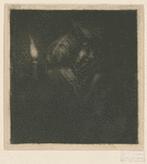 Tête d'homme, effet de lumière.