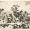Paysage. Chaumières.