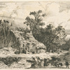 Paysage. Chaumières.
