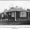 Macon county rural schools; Sweet Gum rural school; View of windows in library, cloakrooms, and workroom.