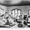Girls learning to do repair work.