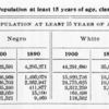 Negro population at least 15 years of age and White population at least 15 years of age, classified by conjugal condition, and per cent distribution.
