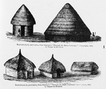 Evolution of the Negro home; Group of African huts [loaned by the Southern Workman].