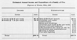 Estimated annual income and expenditure of a family of five; Negroes of Xenia, Ohio, 1903.