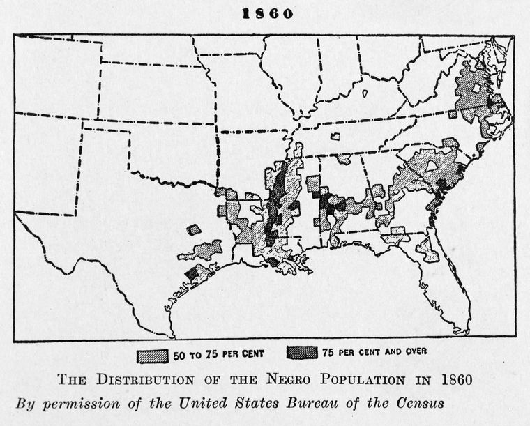 The distribution of the Negro population in 1860.