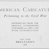 American caricatures pertaining to the Civil War, title page
