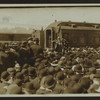 Eugene V. Debs giving a speech from the back of a train