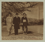 ... Ambassador Debuchi with Mme. Debuchi and their daughter walking along the Tidal Basin of the Potomac where the cherry trees are now in blossom.