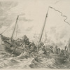 Van de Velde dessinant un combat naval.