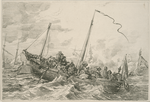 Van de Velde dessinant un combat naval.