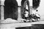 Market women leaving town on their "burros."