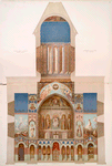 Stennaia zhivopis' v Sionskom sobore , v Tiflise, ispolnennaia v 1853-1854 g. Poperechnyi razrez sobora