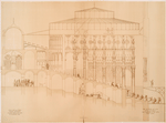 Proekt novago teatra dlia Tiflisa, sochinennyi v 1887-1888 g.prodol'nyi razrez vsego zdaniia za iskliucheniem stseny