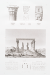 Gartass. Freistehendes Monument auf dem linken Nil-Ufer. A. Grundriss; B. Ansicht des Monuments und der Umgebung; C.D. Kapitäler; E. Sculptur und Inschriften auf den Säulen.