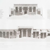 Kalapsche. A. Durchschnitt nach der Breite, B. Durchschnitt nach der Laenge der freistehenden Monuments. = Calapsché. A. Coupe sur la largeur, B. coupe sur la longueur du monument isolé.