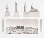 Essabua [el-Sebua]. Ansicht des Monument und Theile der Sphinx-Allee. = Essaboua. Vue du monument et détails de l'allée des Sphinx.