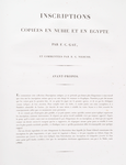 Inscriptions copièes en Nubie et en Égypte. Par F. C. Gau, et commentèes par B. G. Niebuhr. Avant-propos.