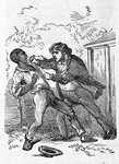 Knifing his victim.