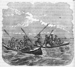 Fight in Chesapeake Bay; Crossing the bay in a batteau.