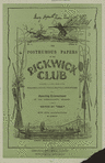 Cover for the posthumous papers of the Pickwick Club.