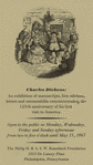 Charles Dickens, an exhibition .... [invitation]