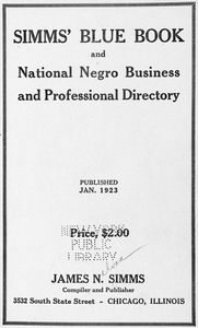 Simms' blue book and national Negro business and professional directory