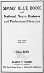 Simms' Blue Book and national Negro business and professional directory. [Title page]