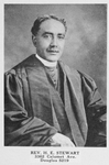 Rev. H. E. Stewart; 3362 Calumet Ave., Douglas 5219; Quinn's Chapel; S. E. Cor. 24th St. and Wabash Ave.; Victory 7930.
