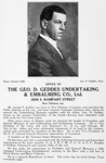 Joseph P. Geddes; The Geo. D. Geddes Undertaking and Embalming Co., Ltd.; 2826 S. Rampart Street, New Orleans, La.