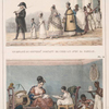 Un employé du gouvernement sortant de chez lui avec sa famille [above]; Une dame brésilienne dans son intérieur [below].