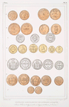 Monnaies brésiliennes de diverses epoques. (1,2,6, 7. Couivre; 3,5. Argent; 4. Or.)