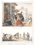 Scène de carnaval [above]; Paveurs. Marchande d'atacaça [below].