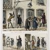 Les premières occupations du matin [above]; Quêteurs; Voeu d'une messe demandée comme aumône [below].