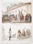 Vivres portés aux prisonniers, la veille de la Pentecôte [above]; Garde d'honneur de l'empereur; Costume des archers [below].