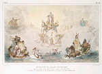 Décoration du ballet historique donné au Théâtre de la Cour, à Rio de Janeiro, le 13 Mai 1818, à l'occasion de l'acclamation du Roi D. Jean VI et du mariage du Prince Royal D. Pedro, son fils.
