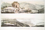 Panorama de l'intérieur de la baie de Rio de Janeiro. Dessiné du Plateau de la montagne dite Le Corcovado. (Pic nommé le Bossu).