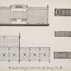 Decorative metalwork cashier grille; Decorative metalwork cashier, treasurer and book-keeper plaques; Decorative metalwork fence.