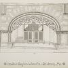 Stone arch with decorative metalwork; Decorative metalwork balustrade and grille.