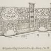 Decorative metalwork paying teller and noteclerk plaques and grille.