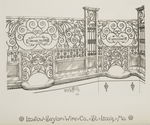 Decorative metalwork paying teller and noteclerk plaques and grille.