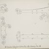Decorative metalwork hinges, pull, and keyplate.